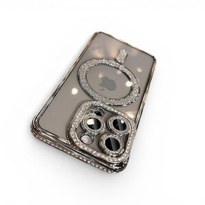 Sparkly Silver iPhone 15 Pro Phone Case